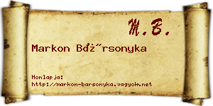 Markon Bársonyka névjegykártya